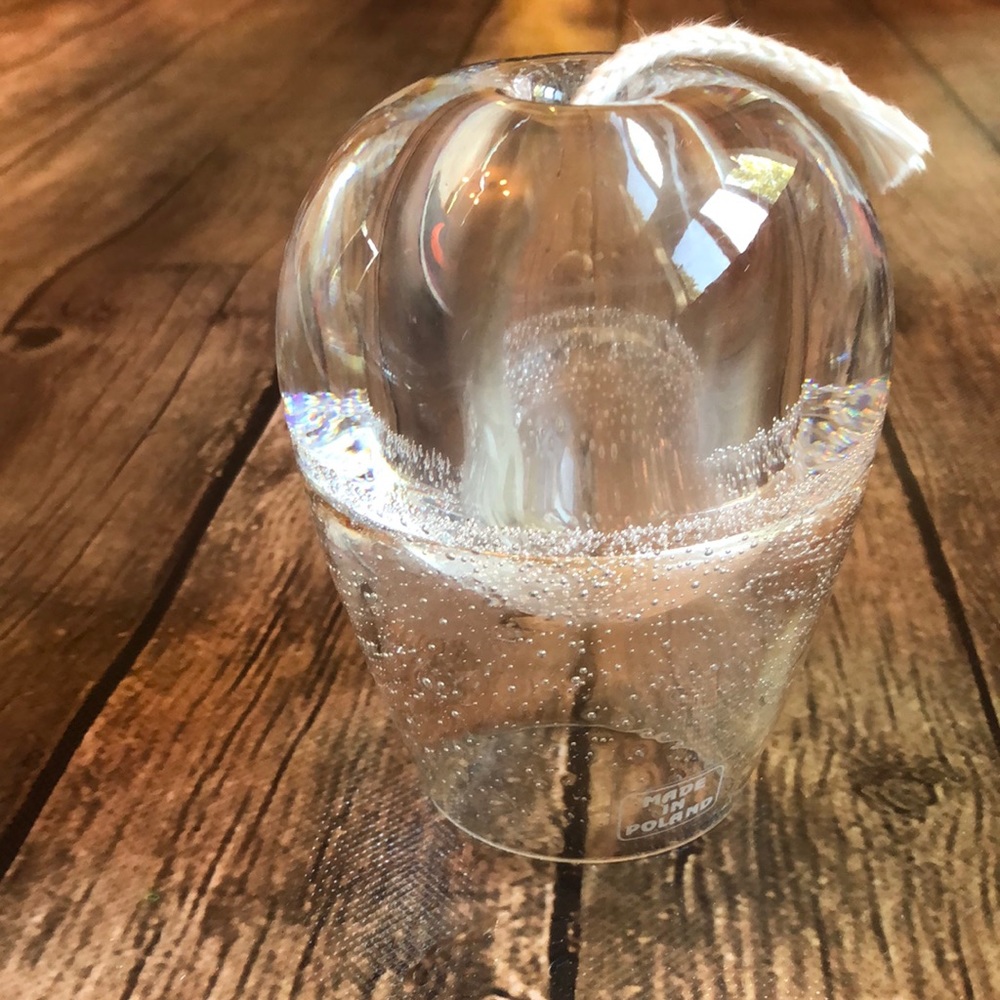 Vintage Hand Blown Glass Oil Lamp Made in Poland
